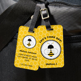 Niedlicher Personalisierter Bienenstuhl Gepäckanhänger