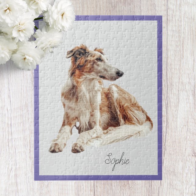 Niedlicher Personalisierter Borzoi Dog Jigsaw Puzz Puzzle (Von Creator hochgeladen)