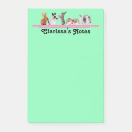 Niedlicher Personalisierter Bunny Stationery Stick Post-it Klebezettel