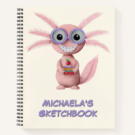 Niedlicher Personalisierter Cartoon Axolotl Notizbuch