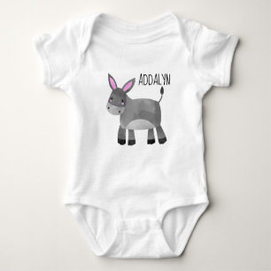 Niedlicher Personalisierter Donkey Säugling Kleink Baby Strampler