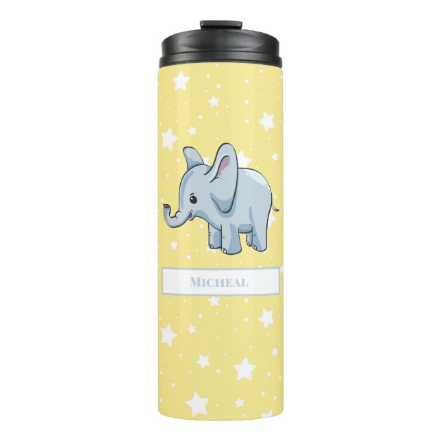 Niedlicher Personalisierter Elefant Thermosbecher (Vorderseite)