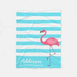 Niedlicher personalisierter Flamingo-tropischer Fleecedecke