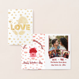 Niedlicher Personalisierter Foto Valentinstag Folienkarte
