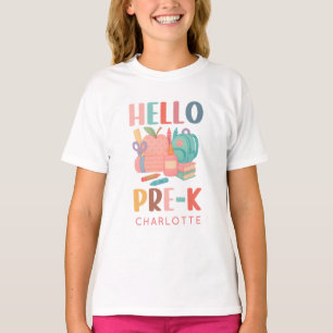 Niedlicher Personalisierter Hallo Vorher K Zurück T-Shirt