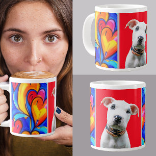 Niedlicher Personalisierter Hund Haustier Foto Ges Jumbo-Tasse