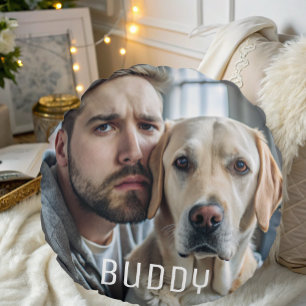 Niedlicher Personalisierter Hund Lover Foto Rundes Kissen