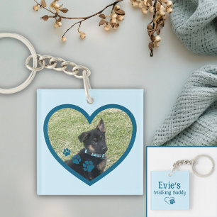 Niedlicher Personalisierter Hund zu Fuß Buddy Hear Schlüsselanhänger
