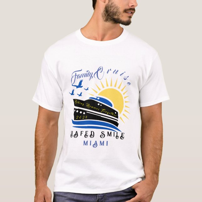 Niedlicher Personalisierter Kreuzfahrtschiff Famil T-Shirt (Vorderseite)