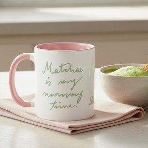 Niedlicher Personalisierter Name Mommy Matcha Tea Tasse