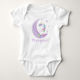 Niedlicher Personalisierter Name Unicorn Niedlich Baby Strampler