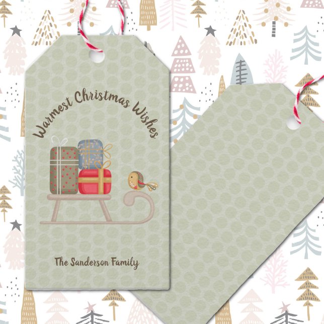 Niedlicher Personalisierter Nordischer Weihnachtss Geschenkanhänger (Cute Personalized Nordic Christmas Sled Gift Tag
)