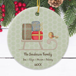 Niedlicher Personalisierter Nordischer Weihnachtss Keramik Ornament