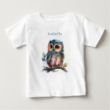 Niedlicher Personalisierter Owl Baby T - Shirt