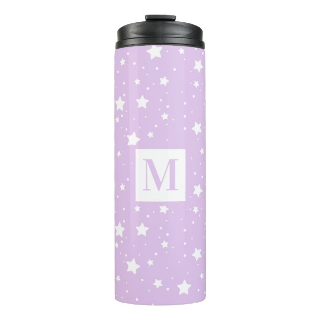 Niedlicher Personalisierter Pastel-Star-Muster Thermosbecher (Vorderseite)