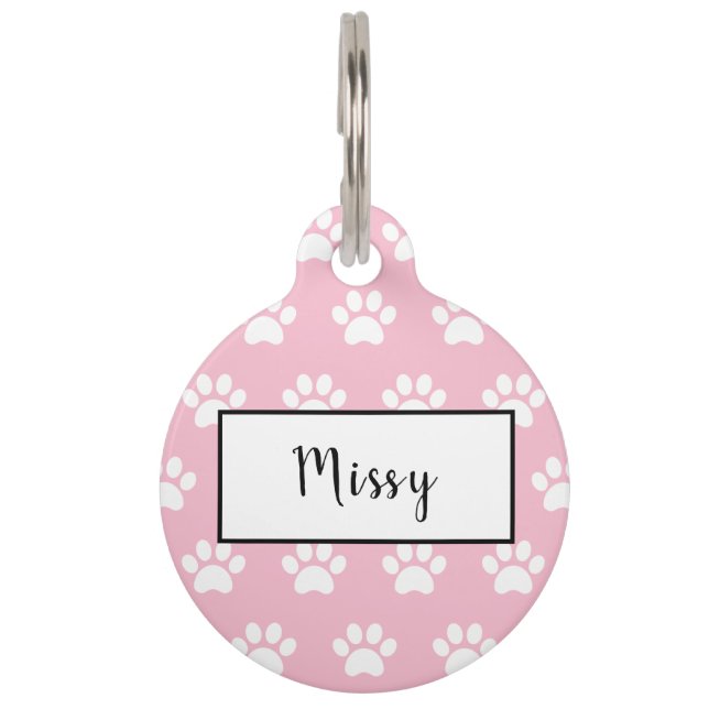 Niedlicher Personalisierter Pfostendruck Haustiermarke (Vorderseite)