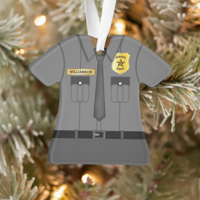 Niedlicher Personalisierter Polizeibeamter Ornament (Baum)