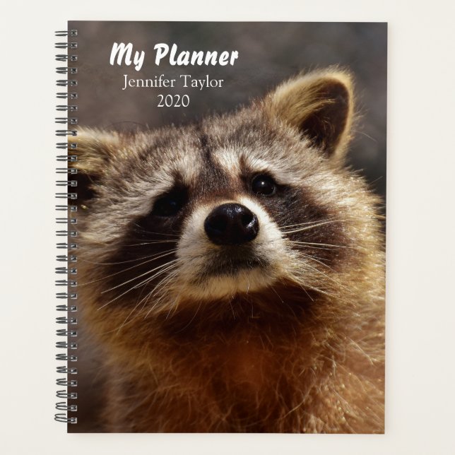 Niedlicher Personalisierter Racoon Planer (Vorderseite)