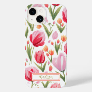 Niedlicher Personalisierter Rosa Frühling Case-Mate iPhone 14 Hülle