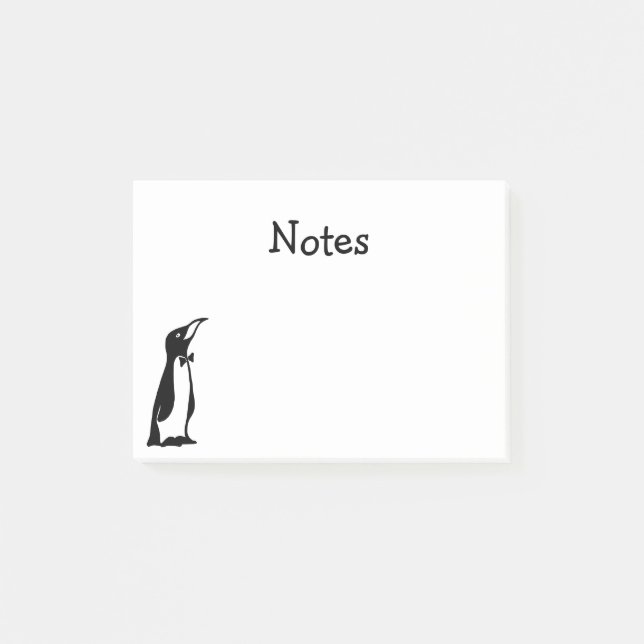 Niedlicher Personalisierter Schwarz-weißer Pinguin Post-it Klebezettel (Vorderseite)