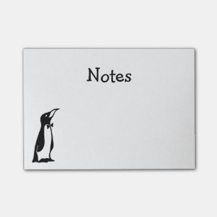 Niedlicher Personalisierter Schwarz-weißer Pinguin Post-it Klebezettel
