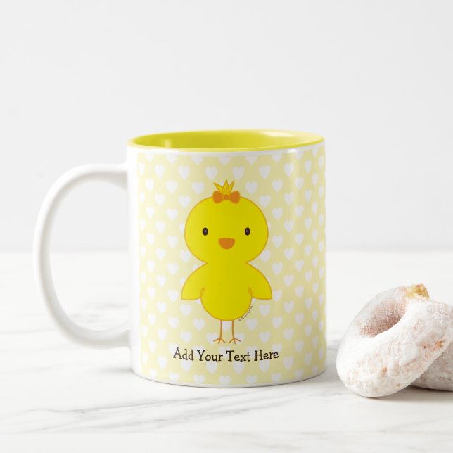 Niedlicher Personalisierter Text ankreuzen Zweifarbige Tasse (Mit Donut)