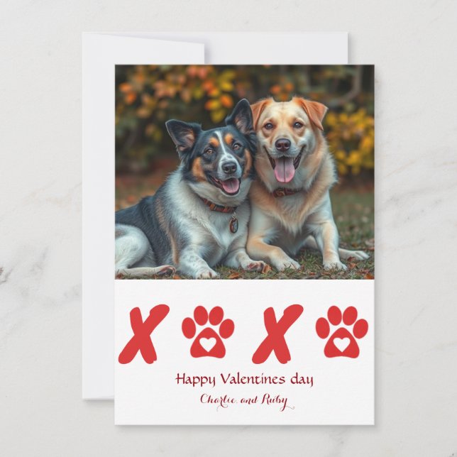 Niedlicher Personalisierter Valentinstag Feiertagskarte (Vorderseite)