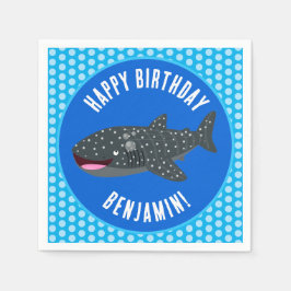 Niedlicher personalisierter Walhai zum Geburtstag Serviette