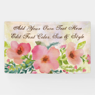 Niedlicher personalisierter Watercolor mit Blumen Banner