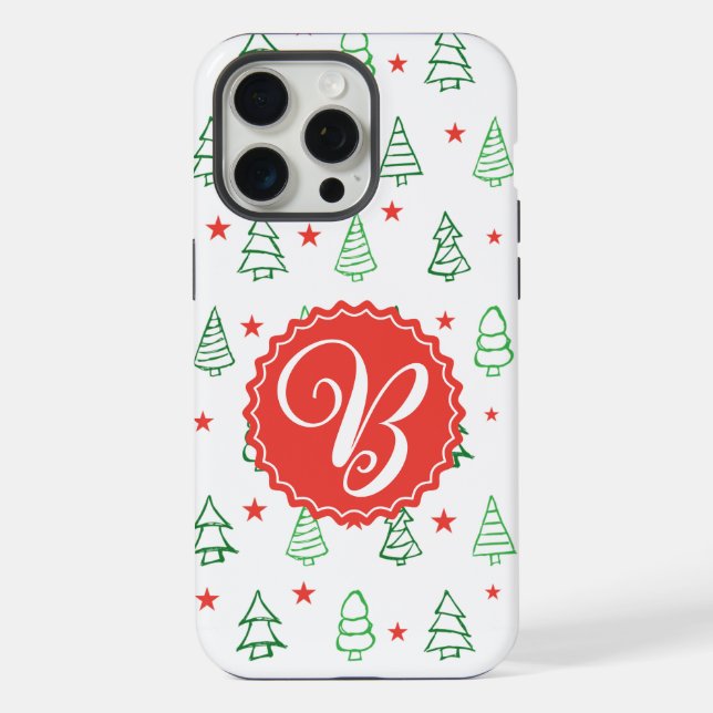 Niedlicher Personalisierter Weihnachtsbaum iPhone Hülle (Rückseite)