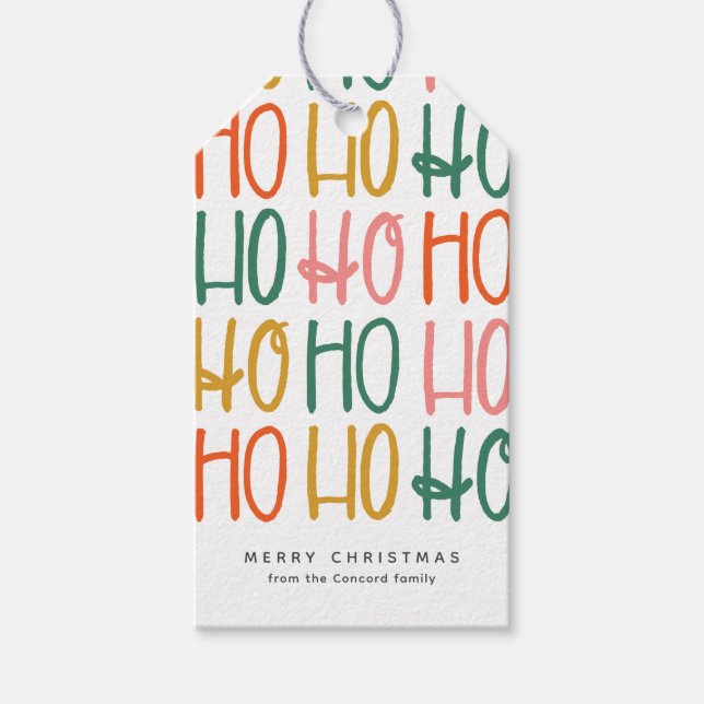 Niedlicher personalisierter Weihnachtsurlaub Geschenkanhänger (Vorderseite)