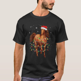 Niedlicher Pferdebaum Weihnachtslicht Weihnachten  T-Shirt