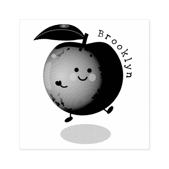 Niedlicher Pfirsichgelber Cartoon Gummistempel (Prägung)