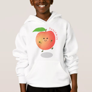 Niedlicher Pfirsichgelber Cartoon Hoodie