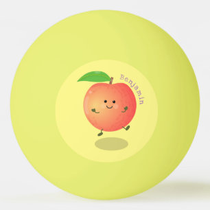 Niedlicher Pfirsichgelber Cartoon Tischtennisball
