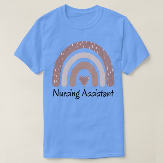 Niedlicher Pflegeassistent Regenbogen mit Herz T-Shirt (Design vorne)