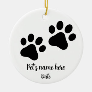 Niedlicher Pfotendruck Keramik Ornament