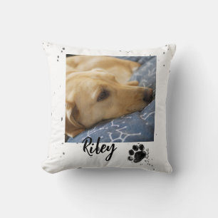 niedlicher Pfotendruck, um eigenes Foto hinzuzufüg Kissen