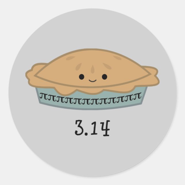 Niedlicher Pi-Tag 3.14 Runder Aufkleber (Vorderseite)