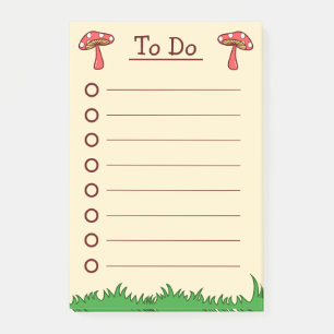 Niedlicher Pilz To-do-Liste Post-it Klebezettel