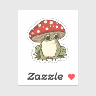 Niedlicher Pilzfrosch Aufkleber