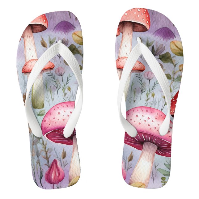 Niedlicher Pilzwald Flip Flops (Fußbett)