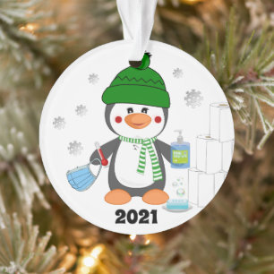 Niedlicher Pinguin 2020 Weihnachtsbaum Ornament