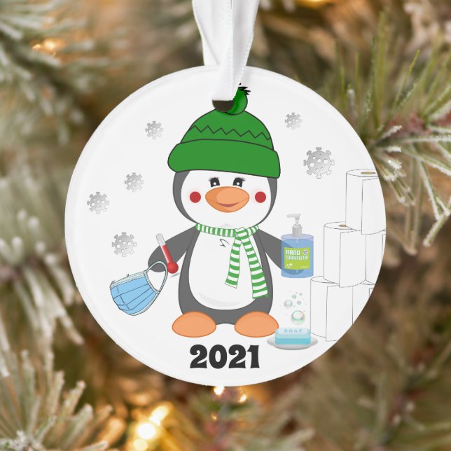Niedlicher Pinguin 2020 Weihnachtsbaum Ornament (Baum)