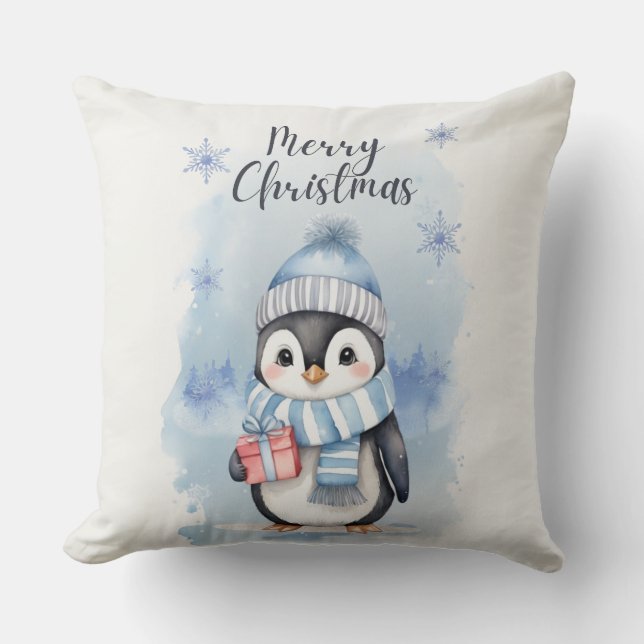 "Niedlicher Pinguin 2" Kissen (Vorderseite)