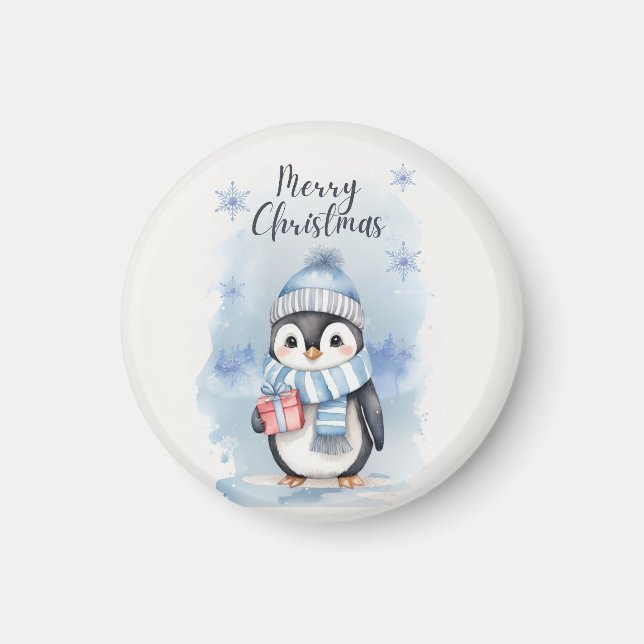 "Niedlicher Pinguin 2" Magnet (Vorne)
