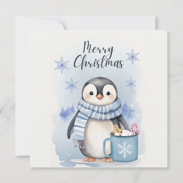"Niedlicher Pinguin 3" Dankeskarte (Vorderseite)