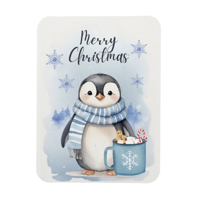 "Niedlicher Pinguin 3" Magnet (Vertikal)
