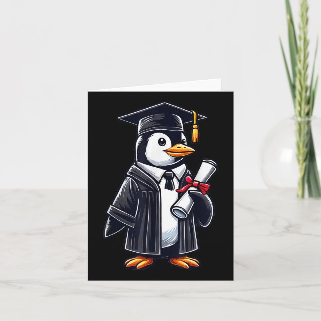 Niedlicher Pinguin-Abschluss Karte (Vorderseite)