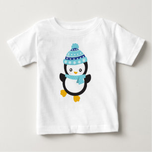 Niedlicher Pinguin, Baby Pinguin, Pinguin mit Karp Baby T-shirt